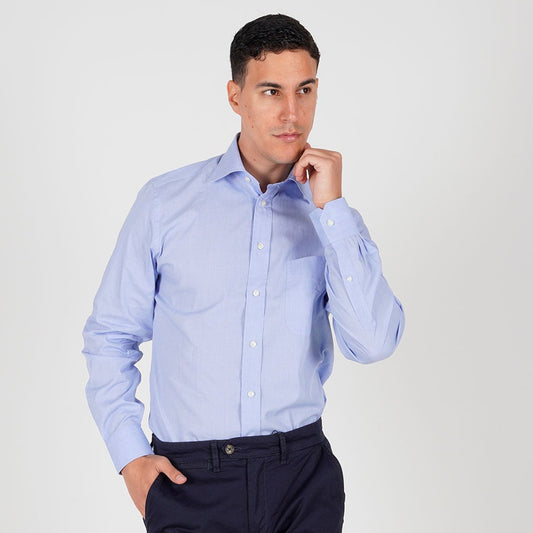 Svetloplava košulja sa polufrancuskom kragnom