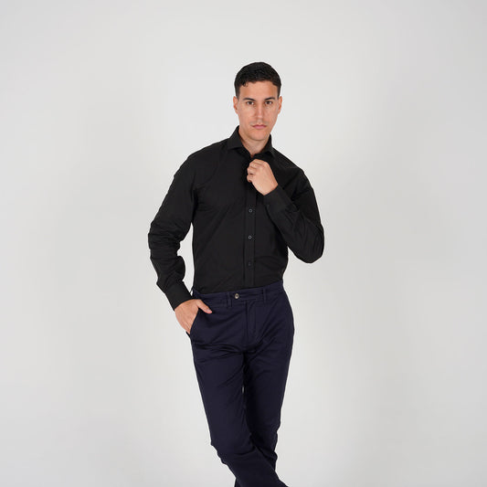 Crna košulja od poplina