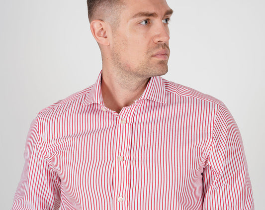 Košulja na crveno bele pruge od poplina