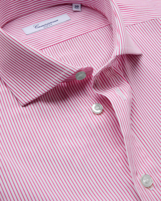 Muška slim fit košulja sa magenta prugama