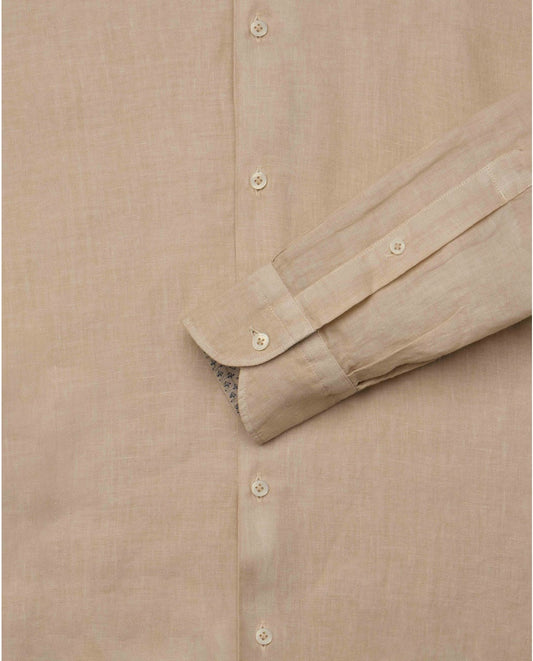 Bež muška lanena košulja, comfort fit