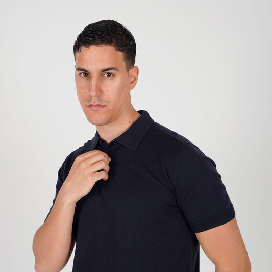 Tamnoplava pamučna polo majica