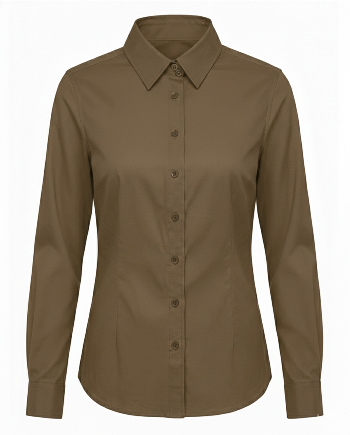 Braon slim fit ženska košulja
