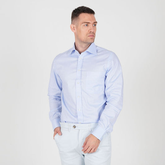 Svetloplava permanent košulja Trento, uskog kroja, polufrancuska kragna