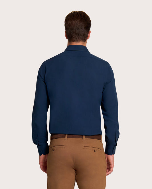 Tamnoplava slim fit košulja od popelina