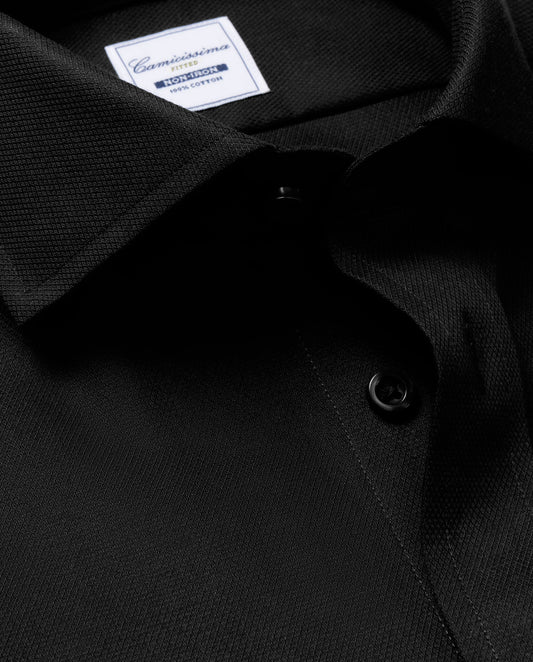 NON IRON crna košulja sa francuskom kragnom