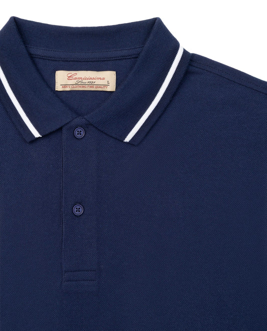 Plava pamučna polo majica