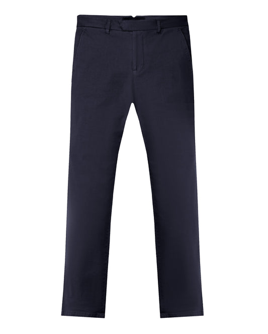 Tamnoplave pamučne chino pantalone
