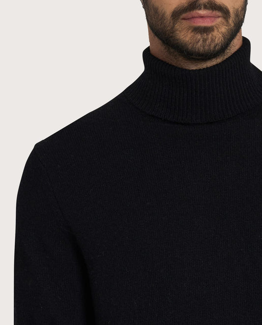 Muška rolka – cashmere blend, crna