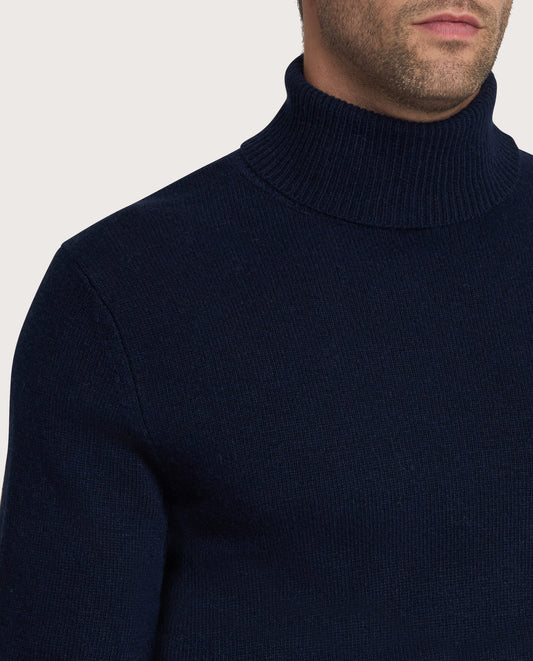 Muška rolka – cashmere blend, tamnoplava