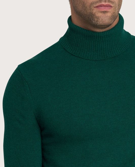 Muška rolka – cashmere blend, tamnozelena