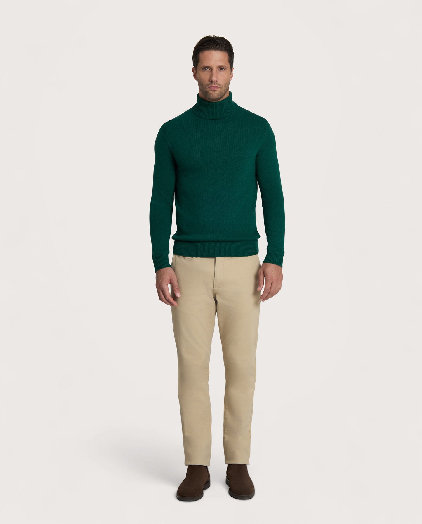 Muška rolka – cashmere blend, tamnozelena