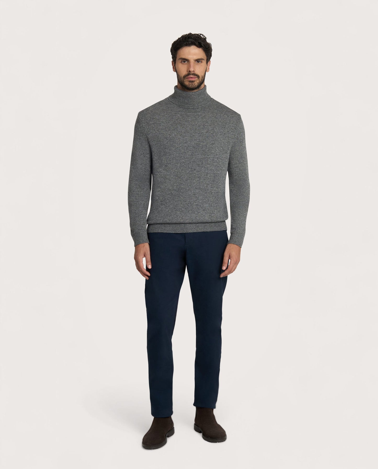 Muška rolka – cashmere blend, siva