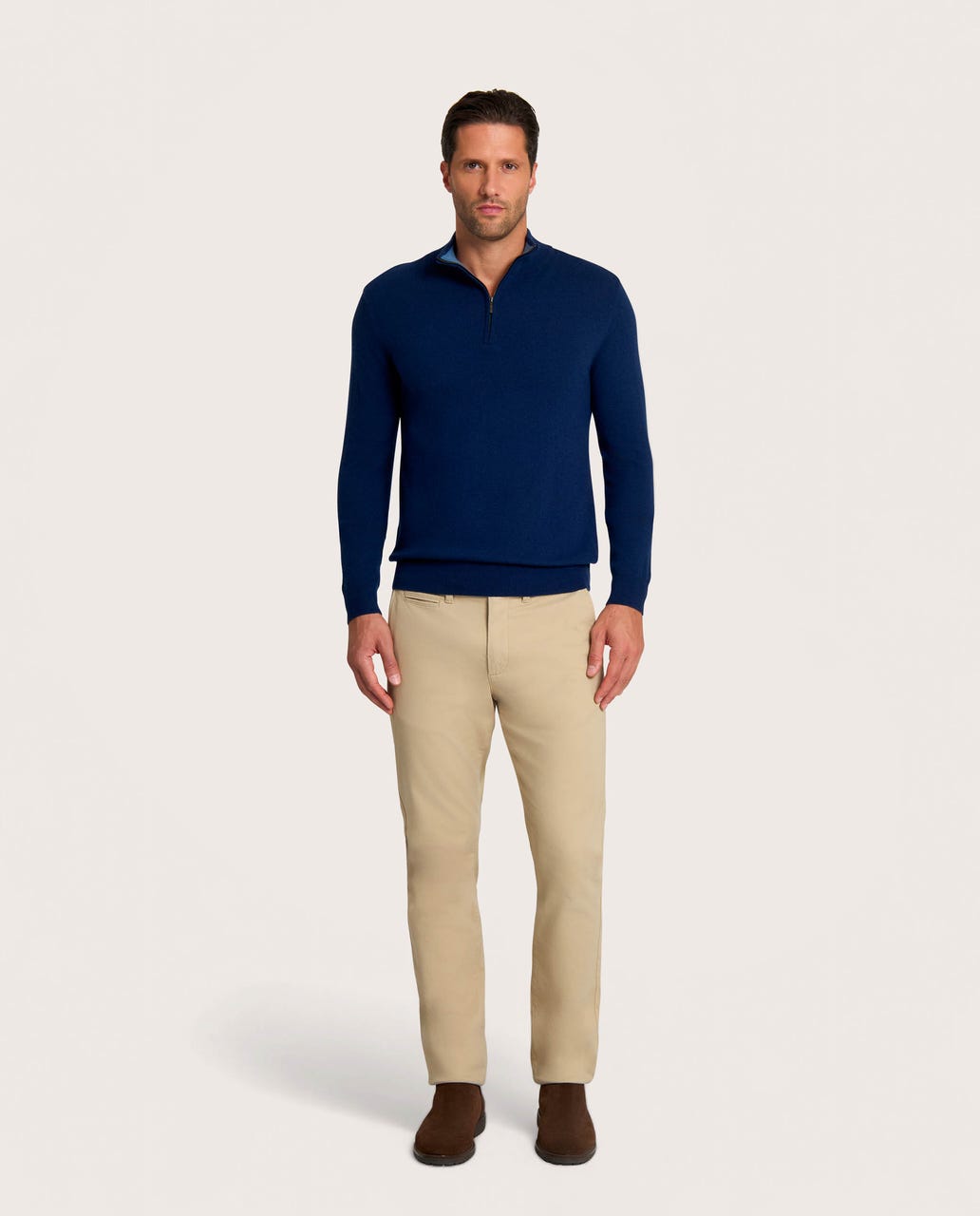 Half Zip teget muški džemper – cashmere blend