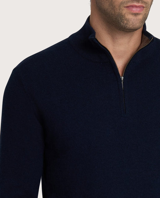 Half Zip tamnoplavi muški džemper – cashmere blend