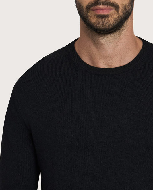 Crni muški džemper sa okruglim izrezom – cashmere blend