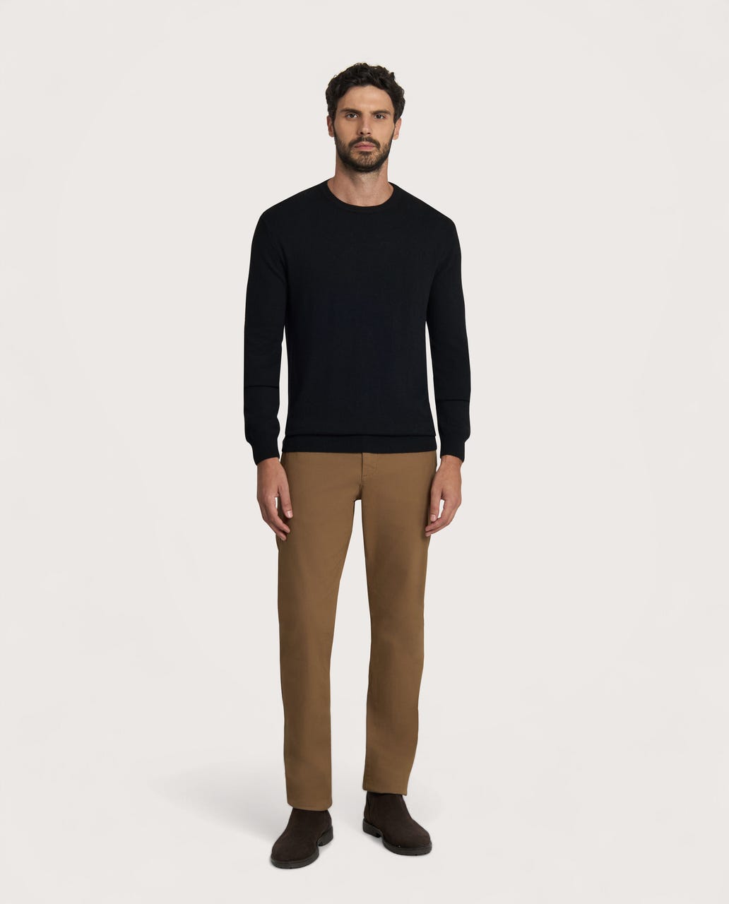 Crni muški džemper sa okruglim izrezom – cashmere blend