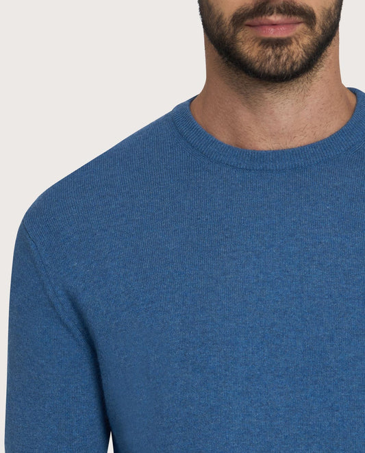Denim muški džemper sa okruglim izrezom – cashmere blend
