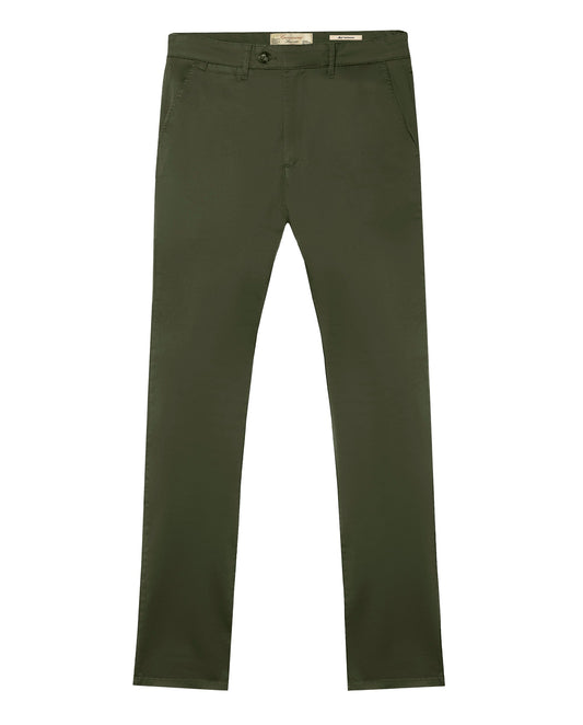 Chino pantalone Yokohama od pamučnog kepera, maslinasto zelena