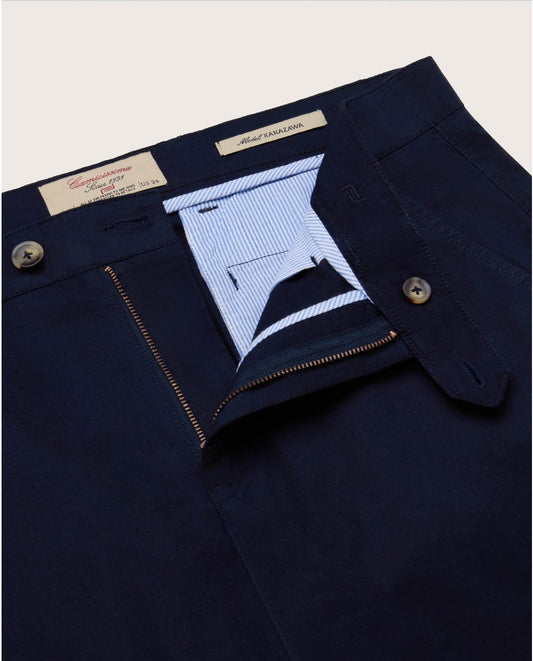 Chino pantalone Kanazawa od pamučnog kepera, teget