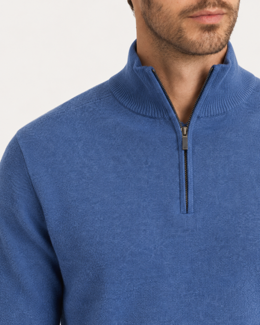 Half Zip denim muški džemper