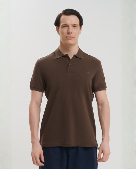 Braon pamučna polo majica