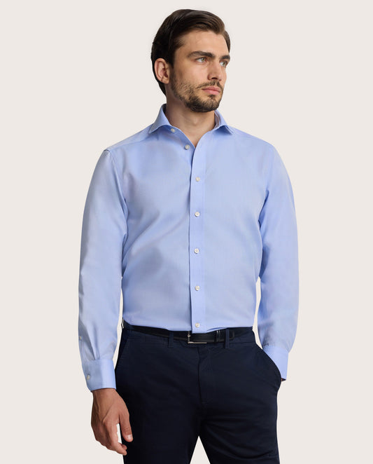 NON IRON svetloplava košulja, francuska kragna