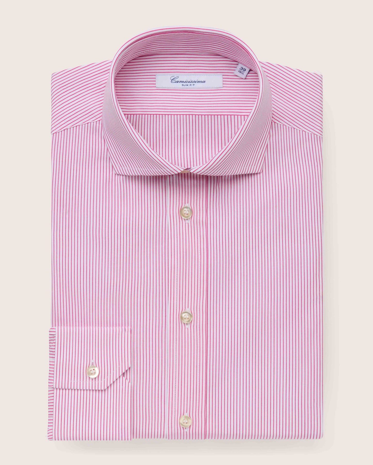 Muška slim fit košulja sa magenta prugama