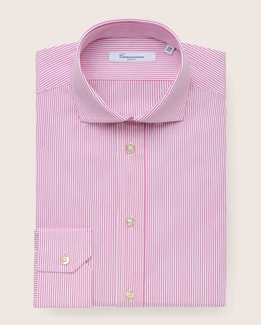 Muška slim fit košulja sa magenta prugama