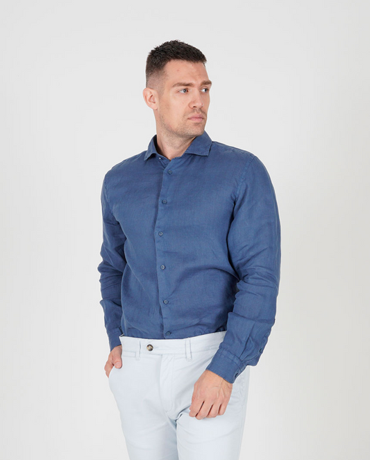 Denim lanena košulja