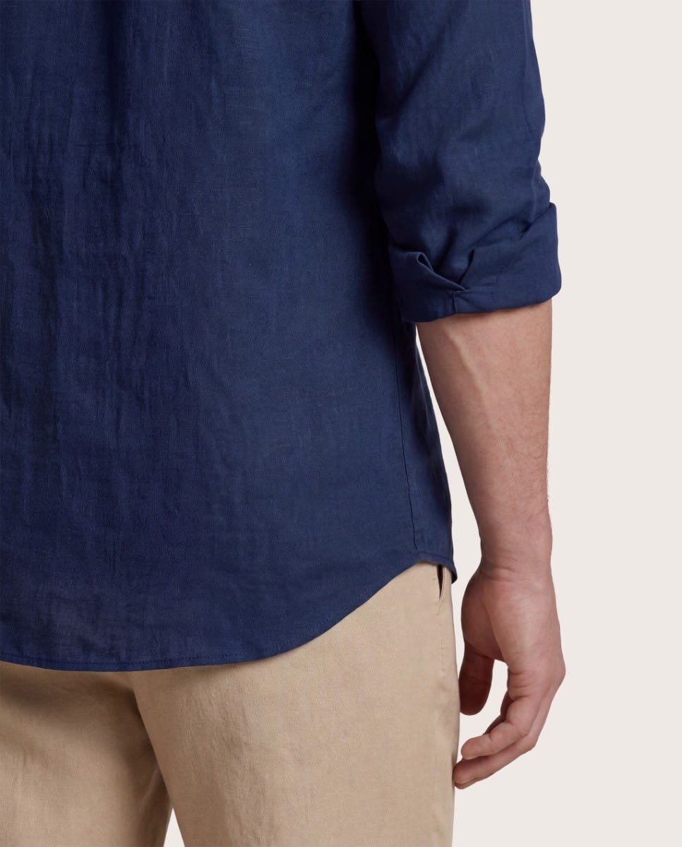 Teget muška lanena košulja, comfort fit