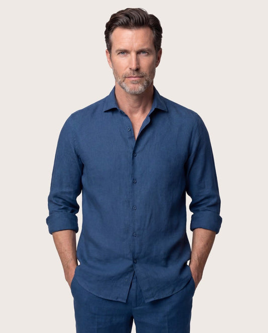 Denim muška lanena košulja, comfort fit
