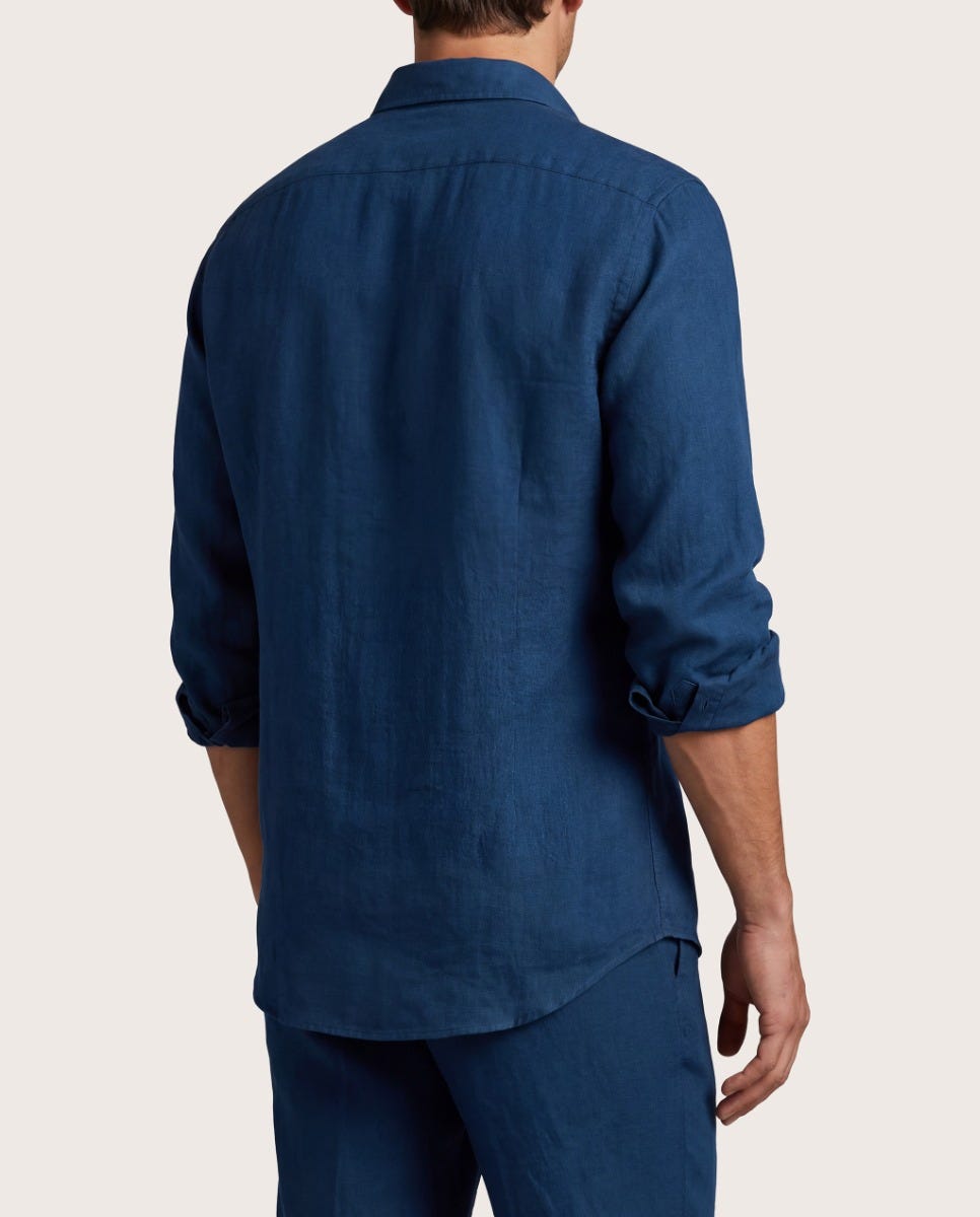 Denim muška lanena košulja, comfort fit