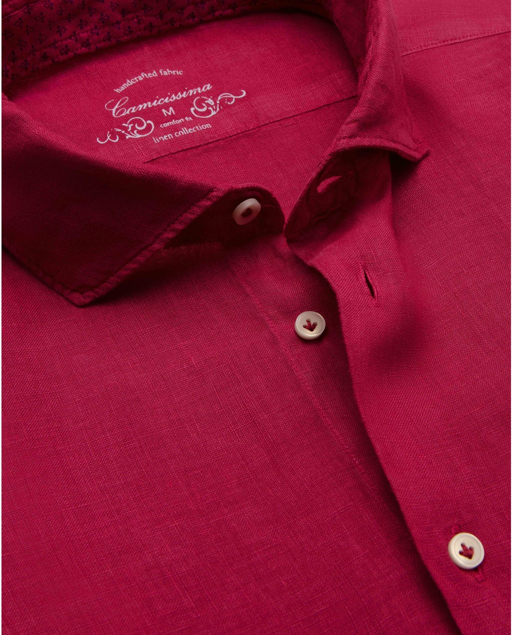 Magenta muška lanena košulja, comfort fit