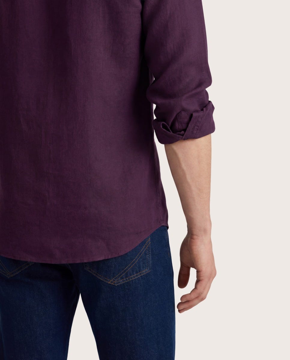 Ljubičasta lanena košulja, comfort fit