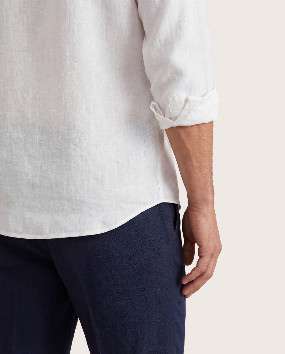 Bela lanena košulja, comfort fit
