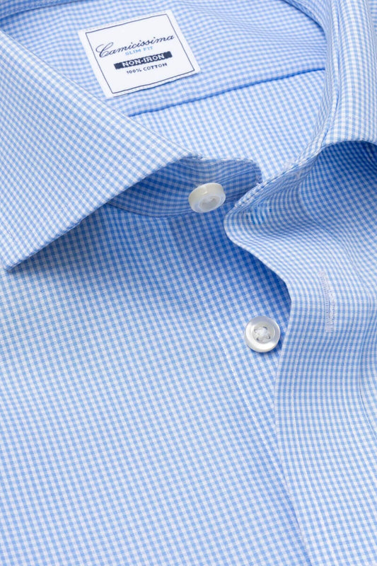 NON IRON muška košulja  svetloplava, uski kroj
