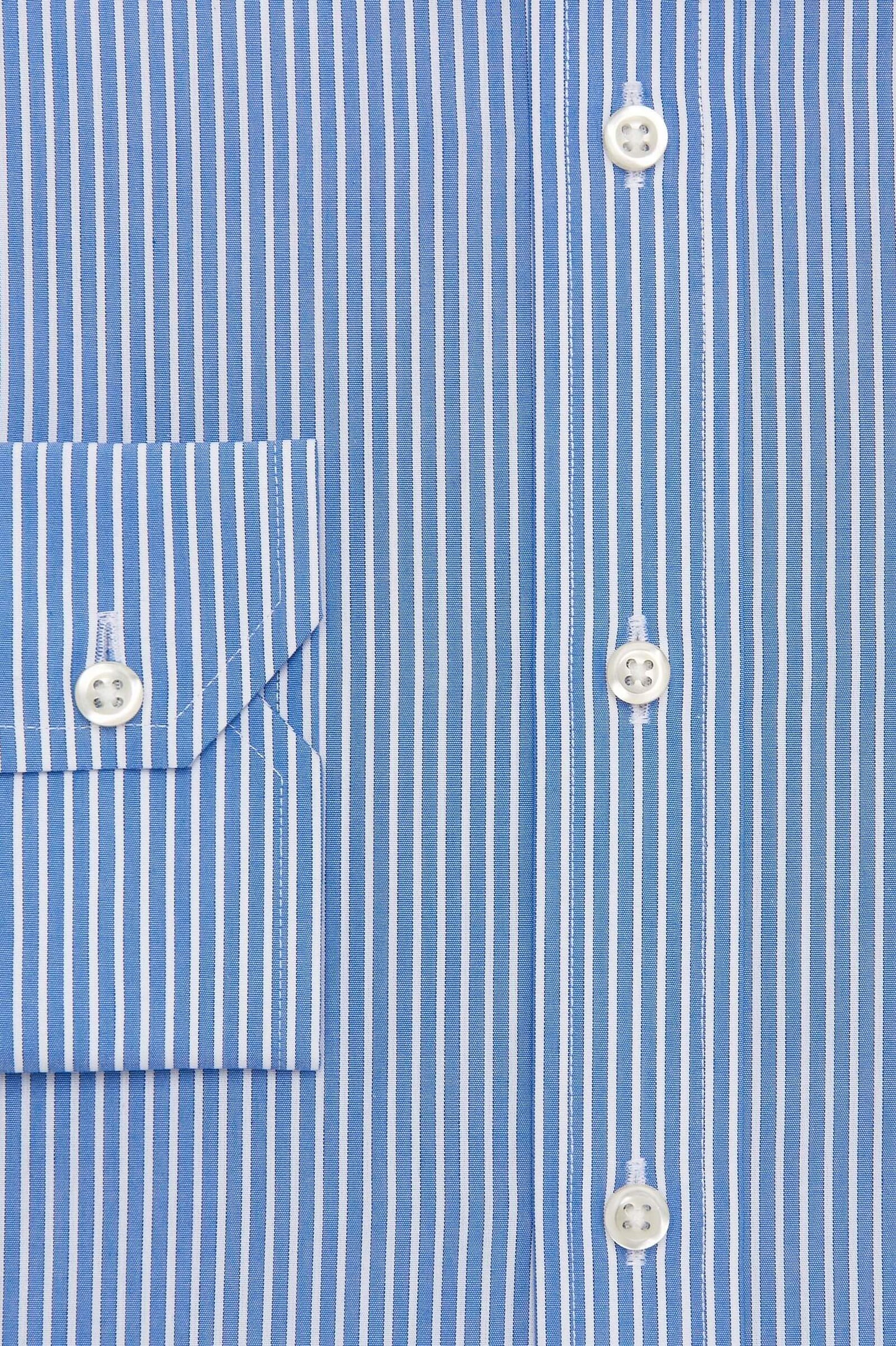 NON IRON plava košulja sa prugama, Fitted