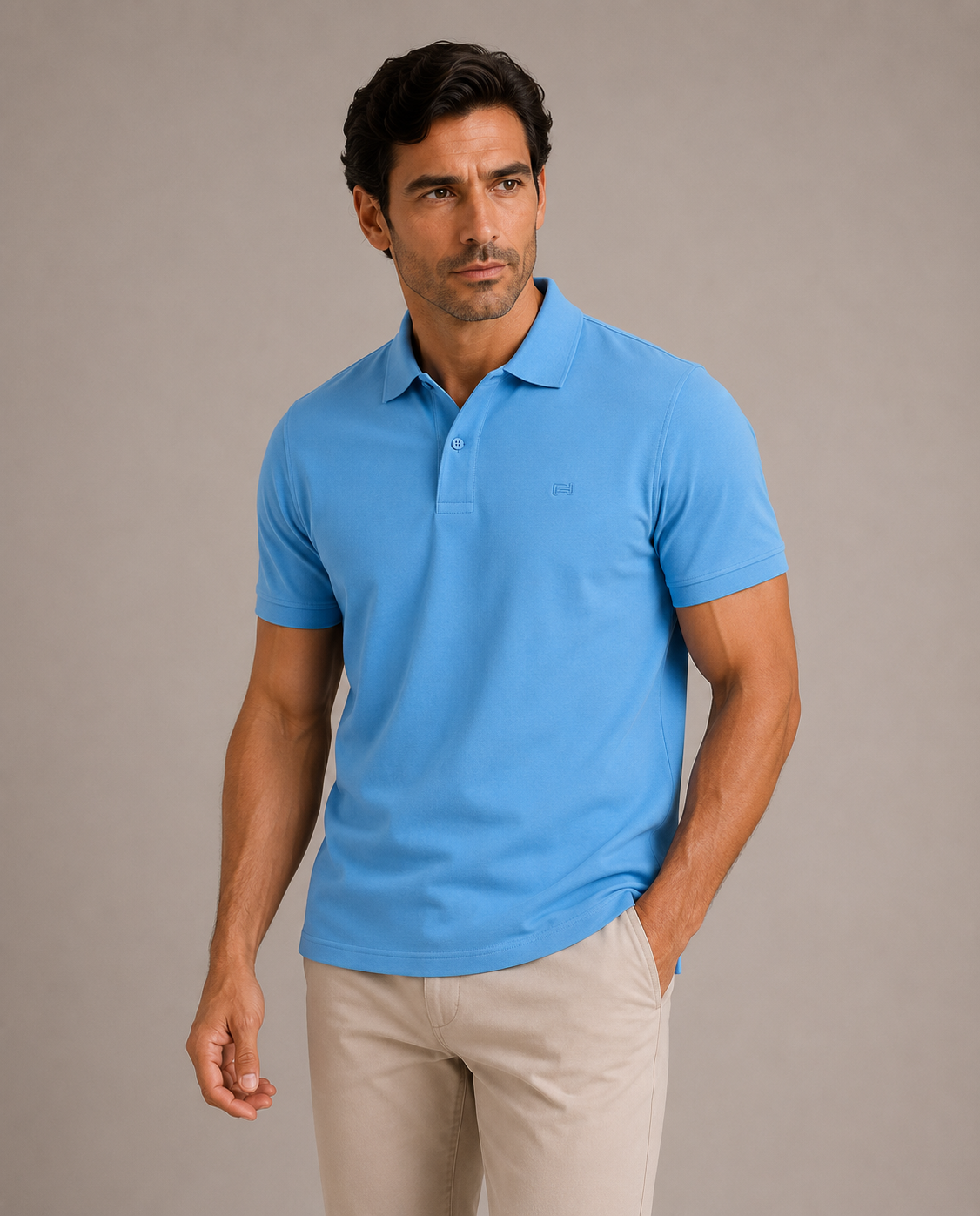 Breathe polo majica azurno plava – bez tragova znoja