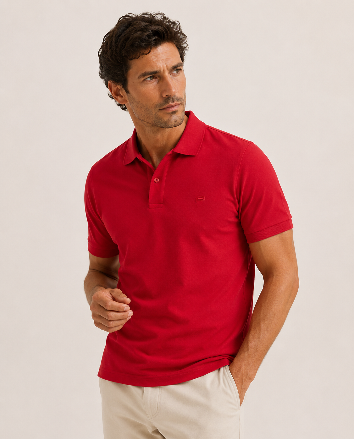 Breathe polo majica crvena  – bez tragova znoja