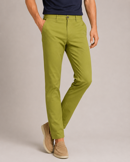 Zelene chino pantalone od pamučnog kepera