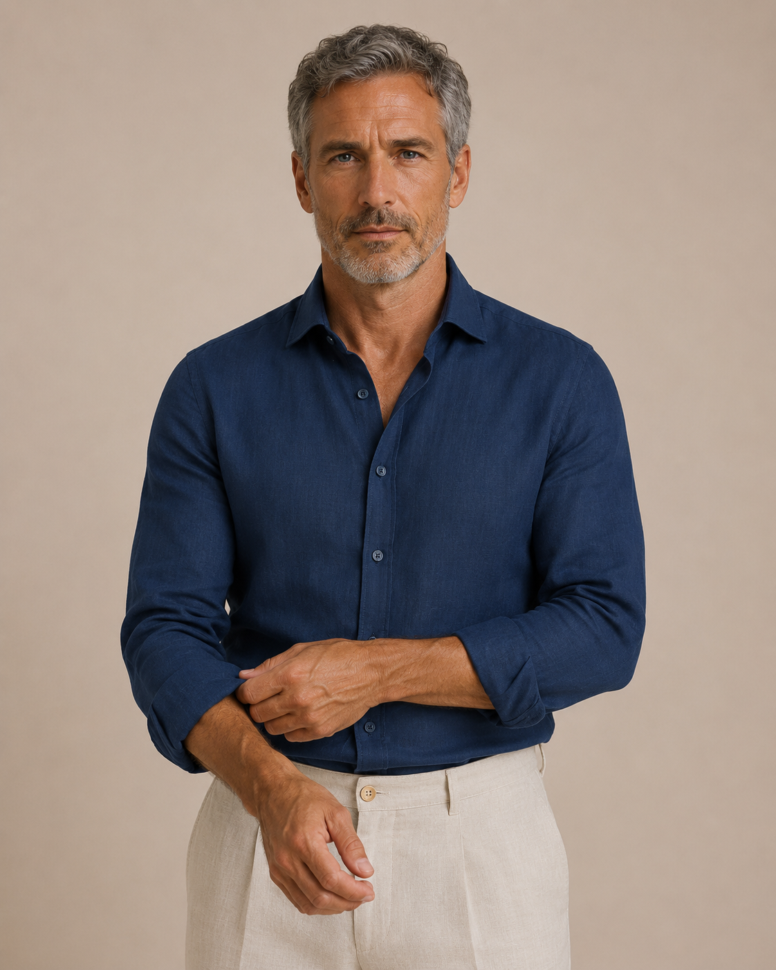 Denim muška lanena košulja, comfort fit