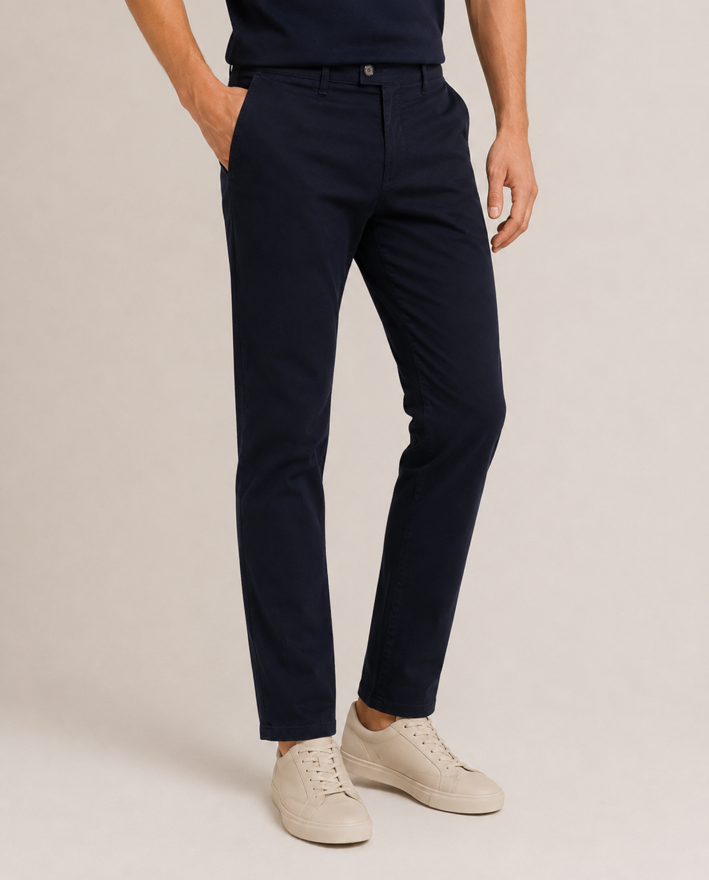 Chino pantalone Kanazawa od pamučnog kepera, teget