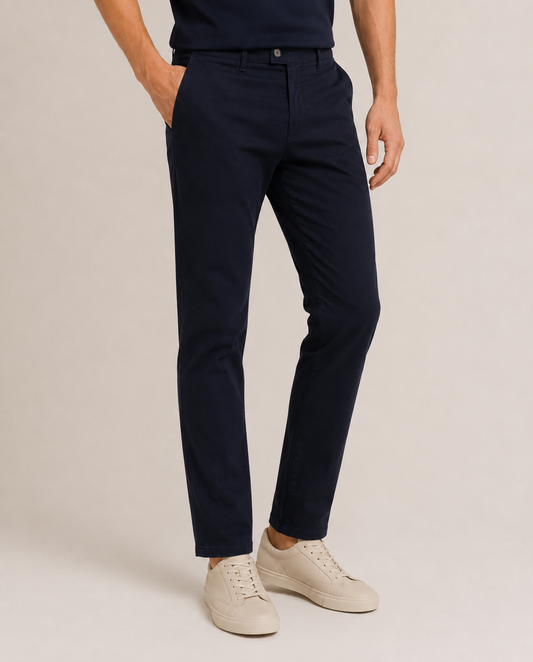 Chino pantalone Kanazawa od pamučnog kepera, teget