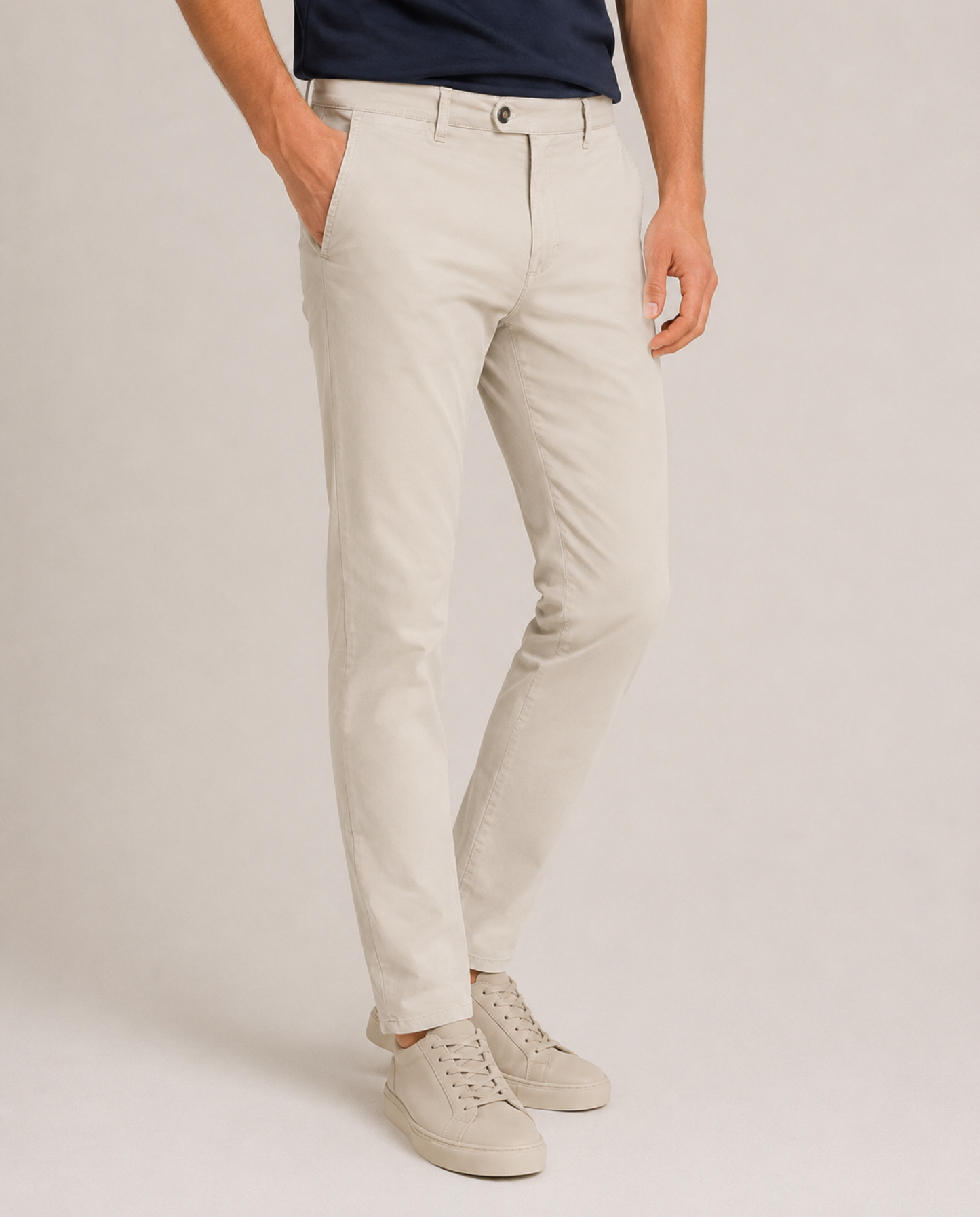 Chino pantalone Kyoto od pamučnog kepera, bež