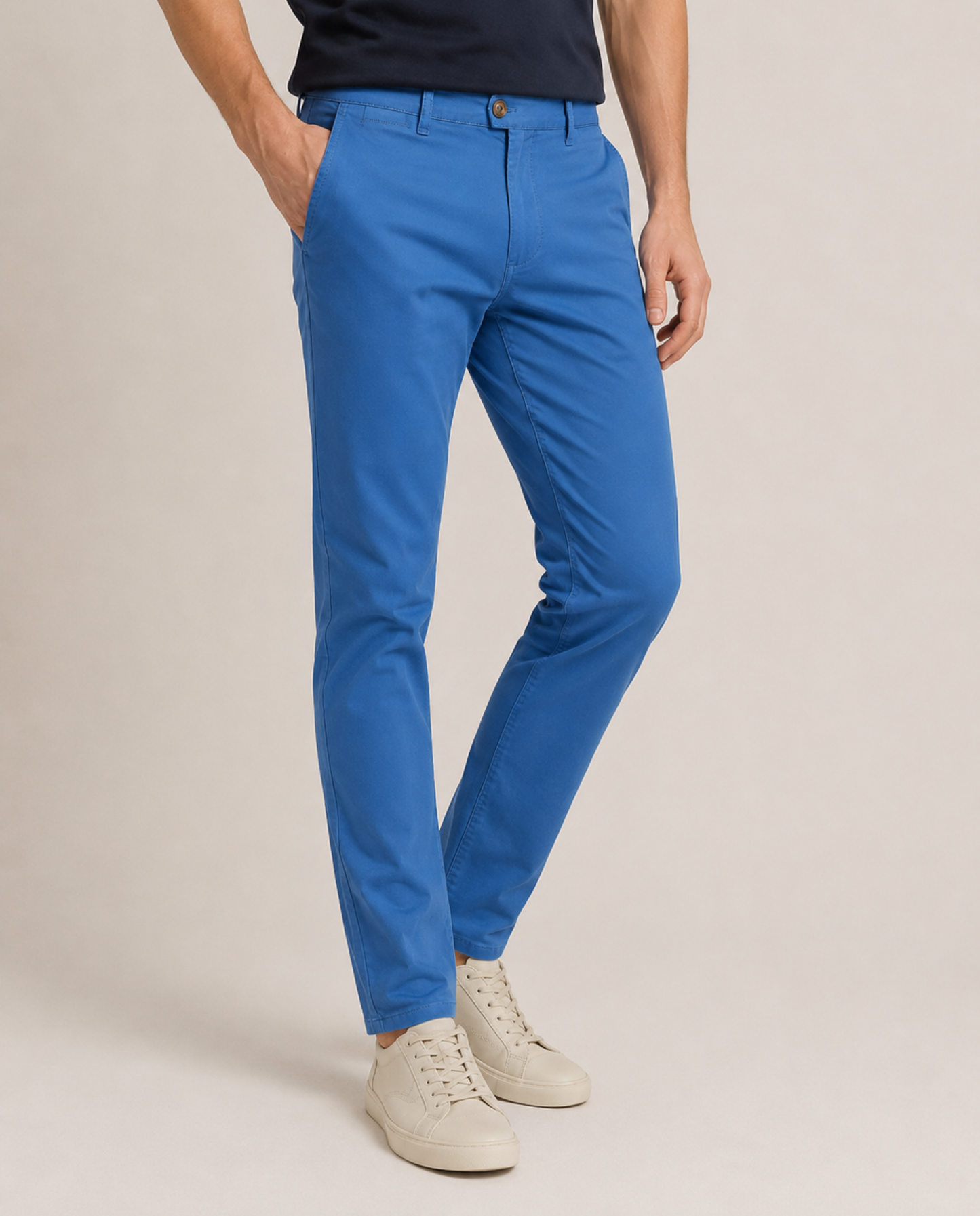 Chino pantalone Nagoya od pamučnog kepera, azurno plava