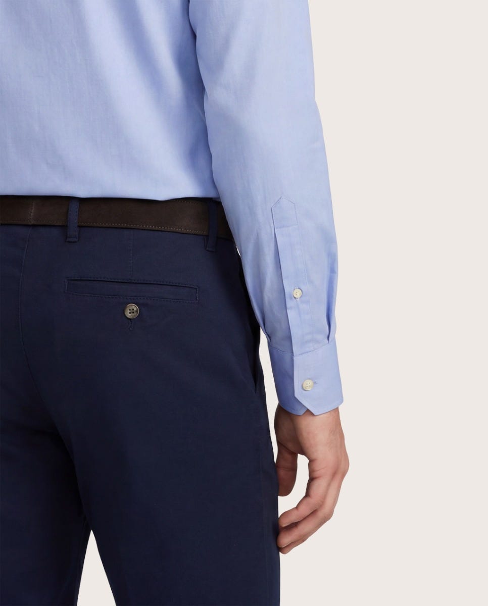 Svetloplava permanent košulja, slim fit, dugmići na kragni