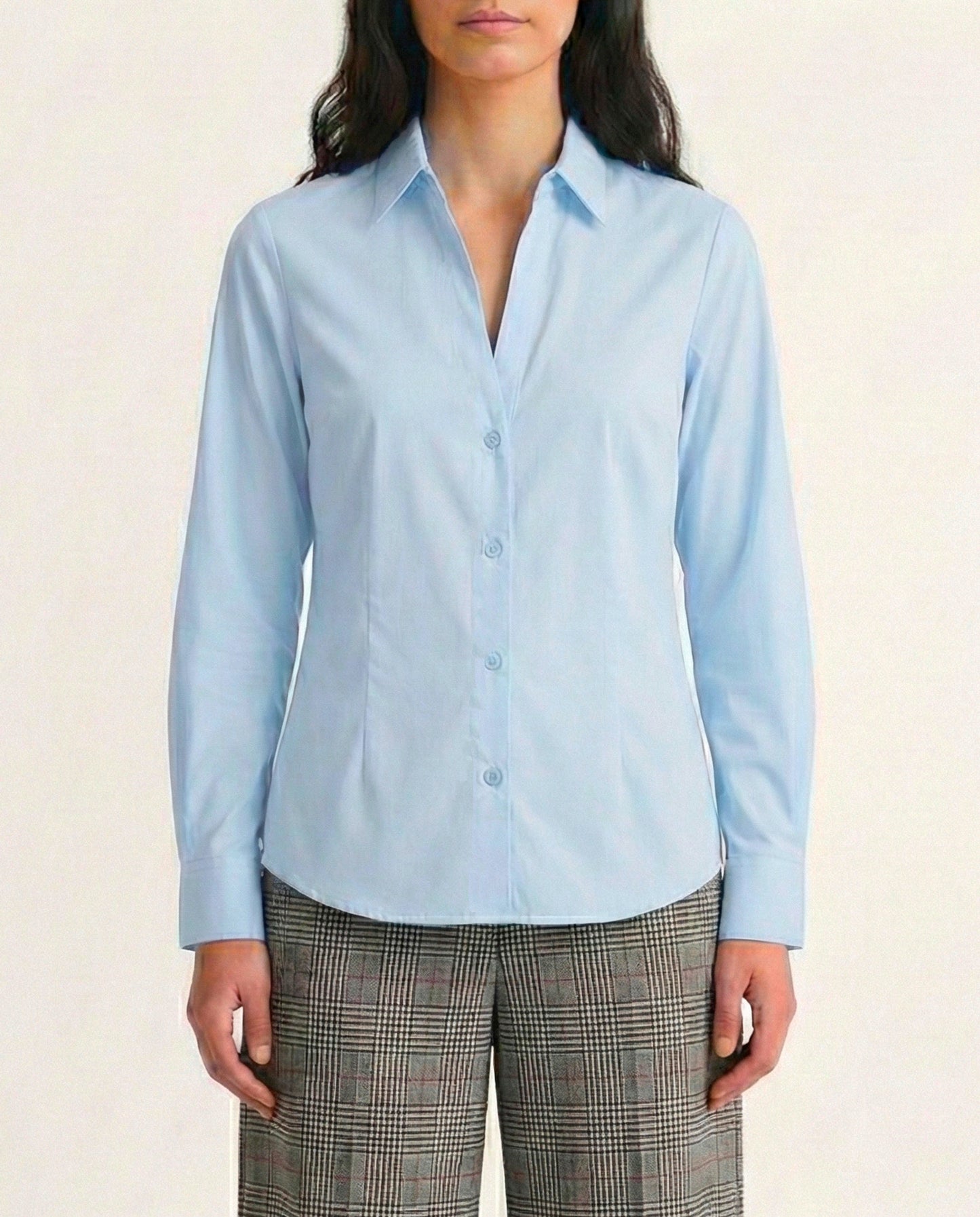 Svetloplava slim fit ženska košulja