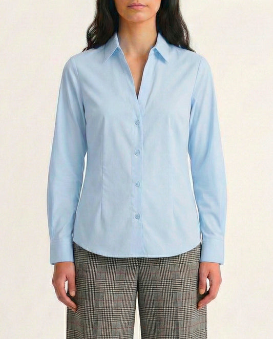 Svetloplava slim fit ženska košulja