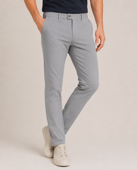 Chino pantalone Okayama od pamučnog kepera, siva